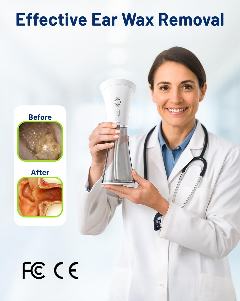 KAUGIC ear cleaner with temperature sensor indicator for safe heat levels.
