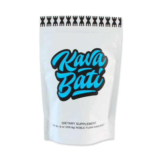 Kavafied KAVA BATI bottle pour shows premium noble Fijian kava for a calm evening