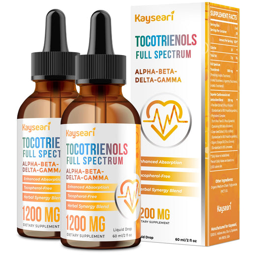Kayseari bottle label highlighting full-spectrum tocotrienols for antioxidant support
