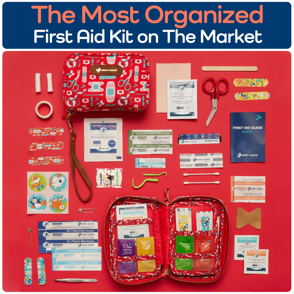 KeepGoing compact TSA-approved kit is travel-ready for flights and road trips.