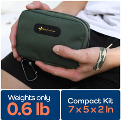 KEEP>GOING stain- and water-resistant case keeps gear ready and organized.