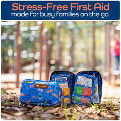 KeepGoing TSA-approved travel-size kit fits bags for easy access.