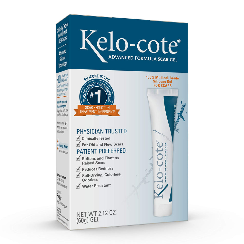 KELO-COTE bottle of advanced silicone scar gel for at-home use to support scar care.