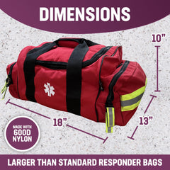 Durable 600D nylon shell of the Kemp USA Maxi Trauma Bag.