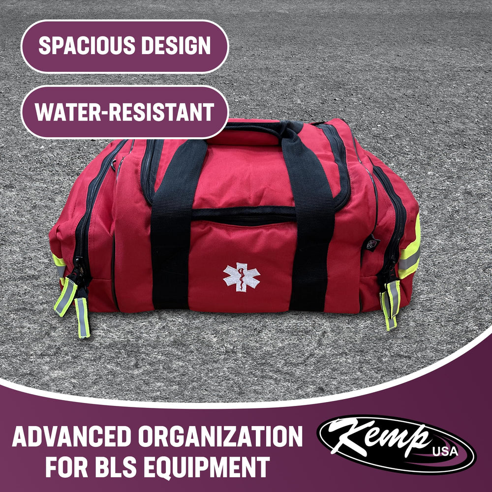 Top flap elastic loops on the Kemp USA Maxi Trauma Bag for small tools.