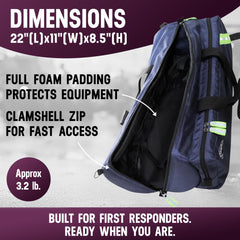 Kemp USA Oxygen Bag clamshell opening enables rapid access to tank and gear