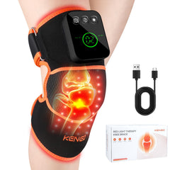 Keneo red light therapy knee brace front view for targeted relief.
