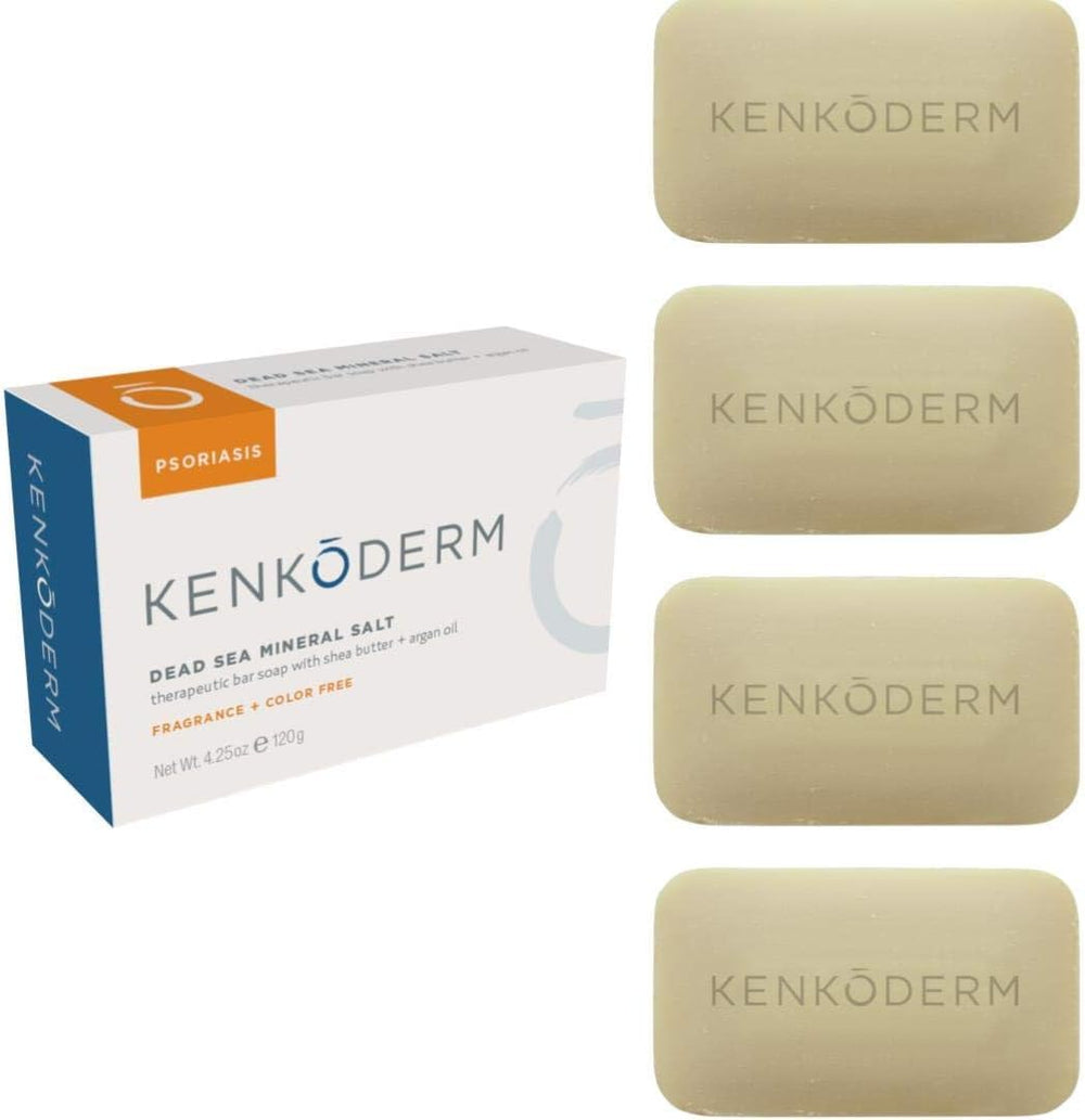 Kenkoderm Dead Sea Salt soap bar with argan oil for gentle cleansing on sensitive skin