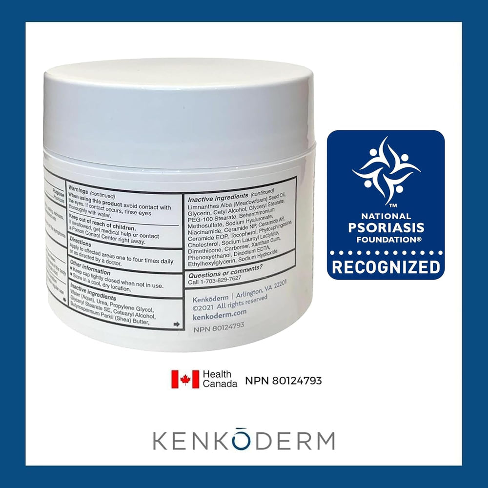 Pack of 4 Kenkoderm Psoriasis Cream jars displayed together