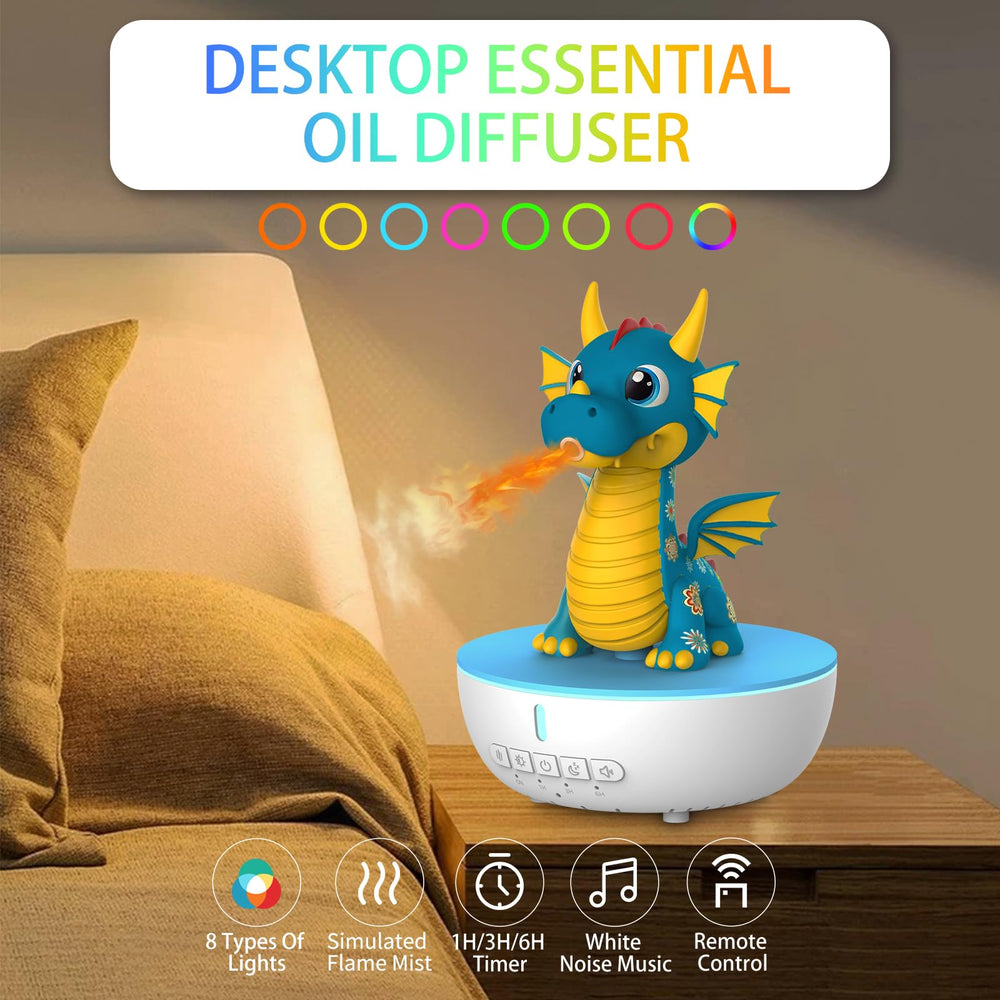 KERHAND dragon diffuser with open lid showing water reservoir for easy fragrance setup.