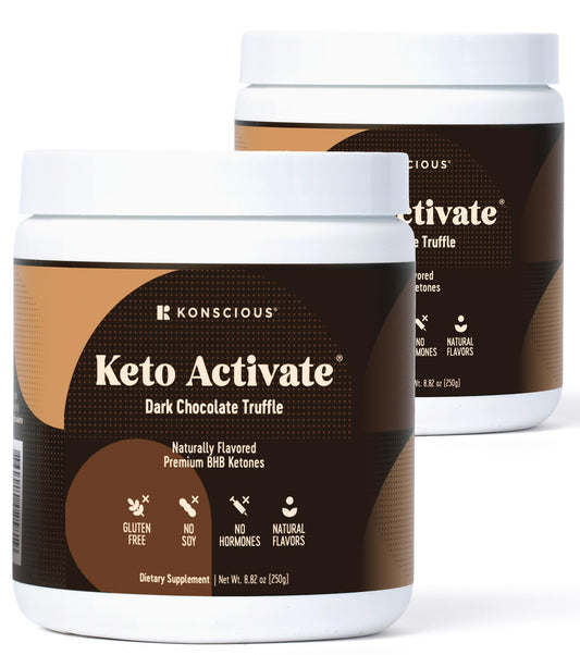 Keto Activate dark chocolate truffle drink bottle showing keto energy boost concept