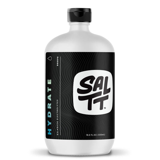 Keto Chow SALTT Hydrate bottle: balanced electrolytes for daily refreshment on the go.