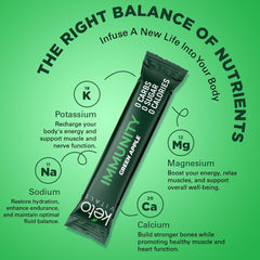 Keto Vitals Immunity Electrolytes glass with green apple drink hydration