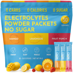 Keto Vitals Original Electrolytes Packets offer keto-friendly hydration with varied flavors.