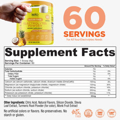 Keto Vitals Electrolytes powder measuring scoop highlights precise servings