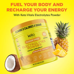 Keto Vitals Electrolytes powder scoop closeup emphasizes easy measurements