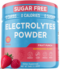 Keto Vitals Electrolytes powder tub front shows keto-friendly hydration support.