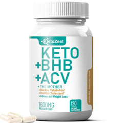 KetoZest Keto ACV BHB capsules bottle shows convenient appetite control