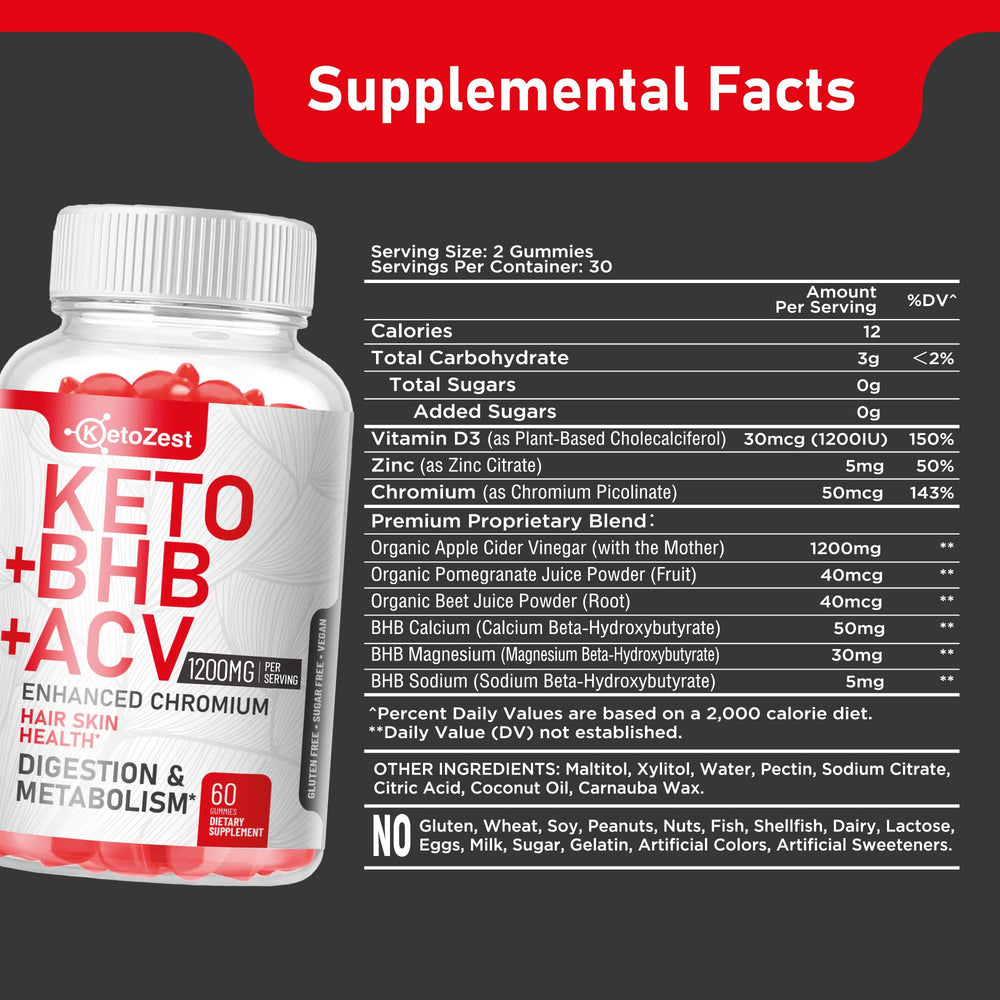 Ketozest Keto ACV BHB Gummies pocket pack for travel.