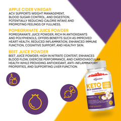 KetoZest Keto ACV Gummies bottle with glass highlighting on-the-go supplementation