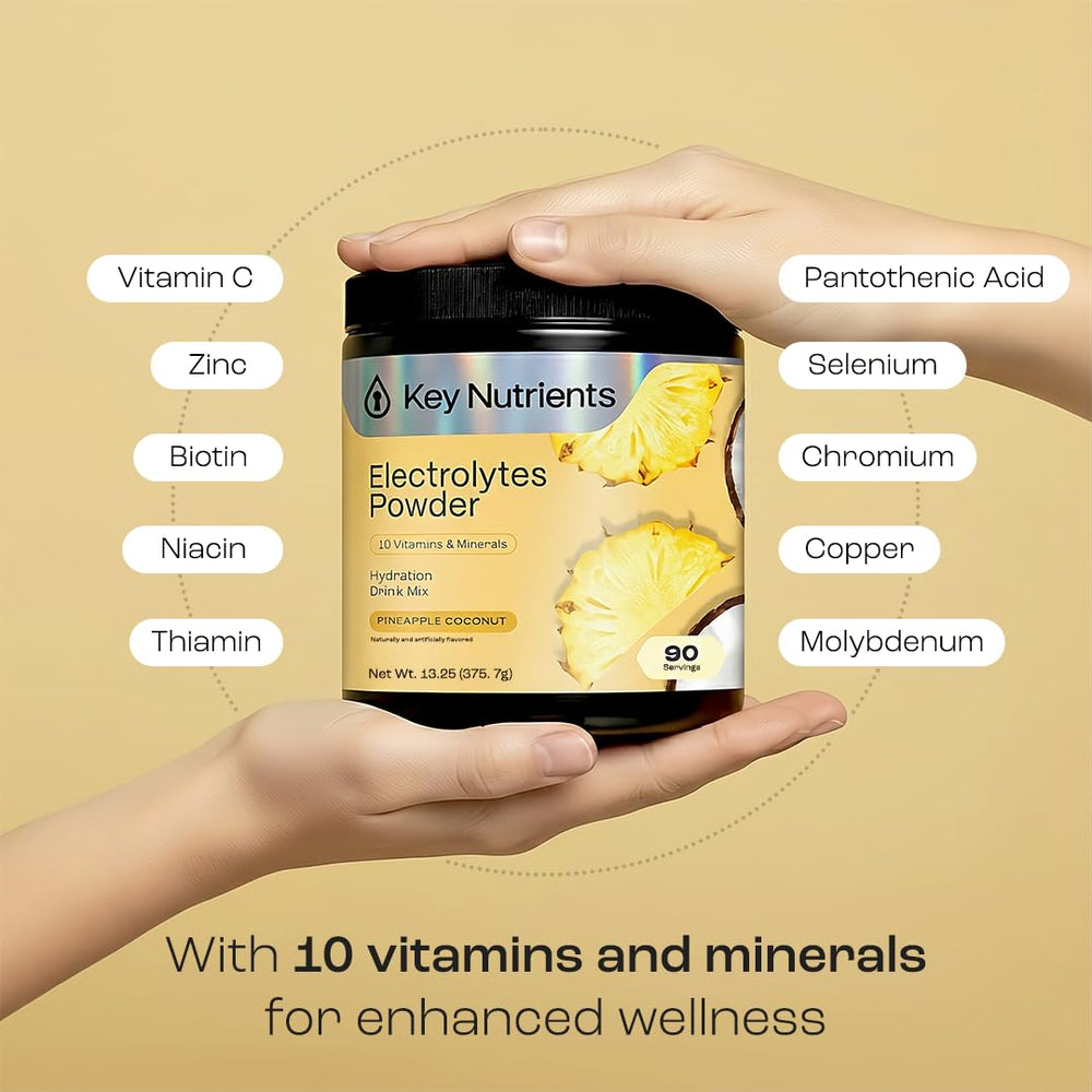 KEY NUTRIENTS measuring scoop with powder for serving