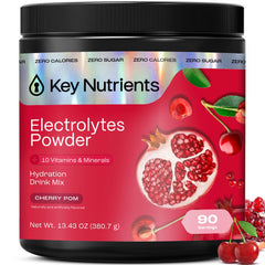 KEY NUTRIENTS Sweet Cherry Pom powder tub supports hydration with zero calories.