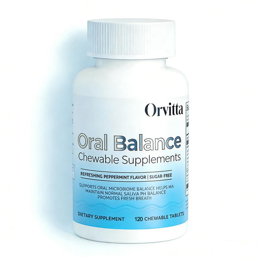 KFASJON Orvitta packaging front showing mint chewable tablets for daily oral support