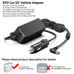 KFD Inogen One G2/G3/G4 compatibility for in-car charging