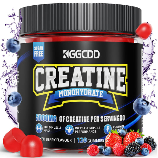 KGGCDD Creatine Gummies bottle with berry flavor for daily energy support.