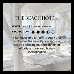 KHAPRI The Beach Hotel Scent pear-note focus evokes fresh ambiance.