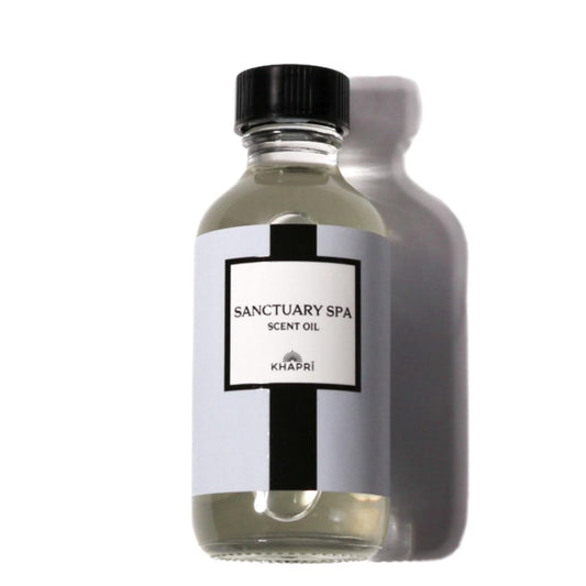 KHAPRI Sanctuary Spa Scent white tea bottle for diffusers delivers a calming aroma