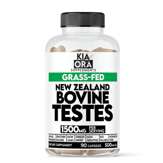 Kia Ora Supplements Pure New Zealand Beef Testes bottle for daily supplement use