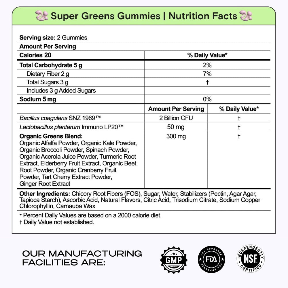 Front of 60-count bottle for Kiala Super Greens packaging and daily wellness kit.