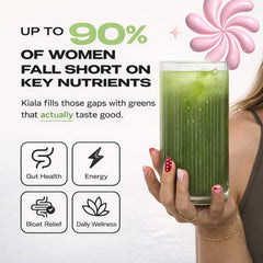 Kiala Nutrition Super Greens scoop added to water for easy daily nutrition