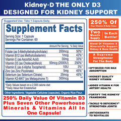 Kidney-D supplement with minerals for overall wellness and bone health.
