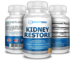 Kidney Restore 3-pack bottle front view for daily kidney support.