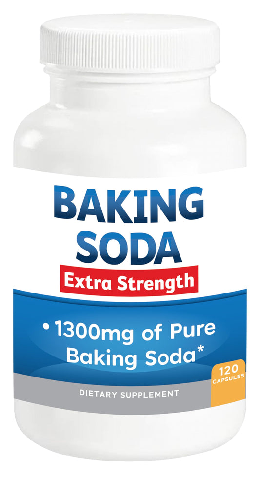 Kidney Restore baking soda 1300mg pill pack in aluminum-free organic capsules for daily use.