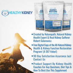 Pouring Kidney Restore Bio Fiber into a cup demonstrates easy mixing.