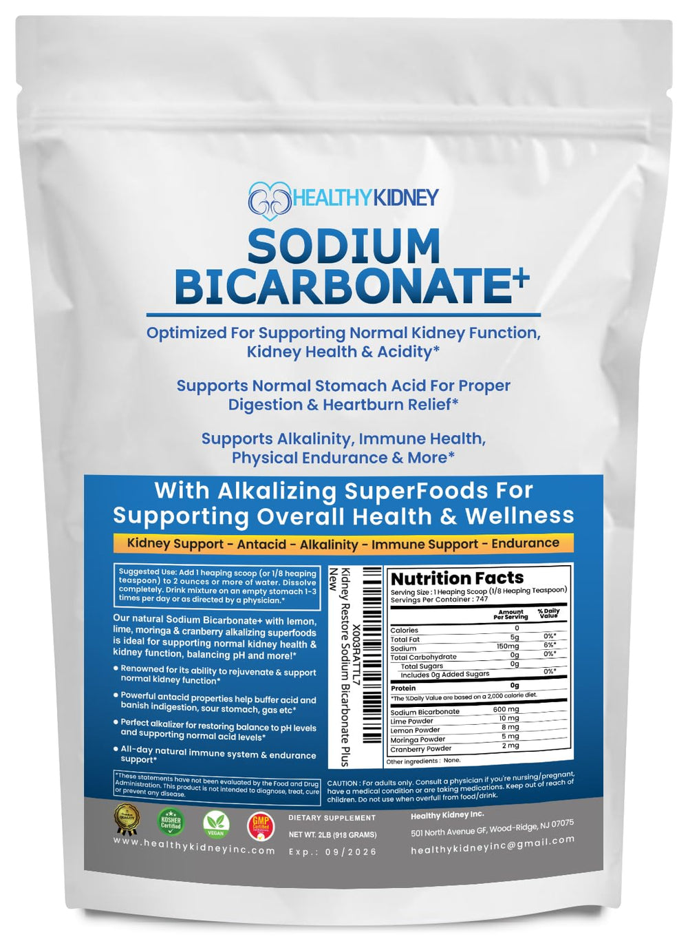 Kidney Restore bottle pour shows convenient daily alkalinity support