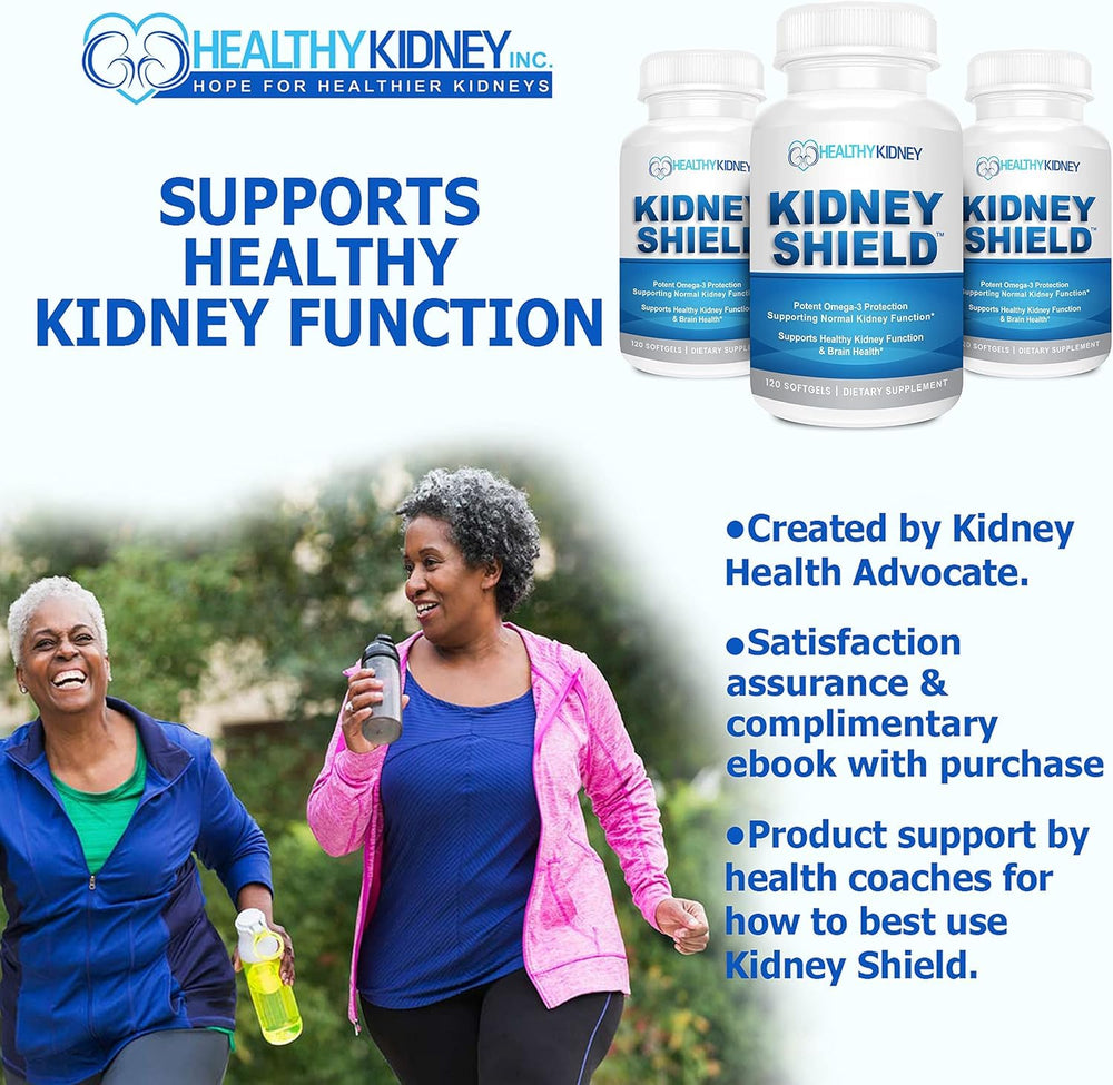 Kidney Shield packaging and outer box emphasizing a two-pack option.