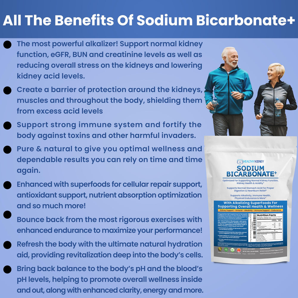 Kidney Restore organic sodium bicarbonate powder texture for smooth mixing