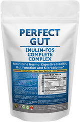 Kidney Restore Perfect Gut powder bottle shows premium prebiotic blend for gut health.