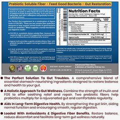 Measuring spoon with Perfect Gut powder emphasizes simple fiber integration.