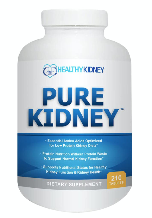 Kidney Restore Pure Kidney bottle showing essential amino acids for kidney support
