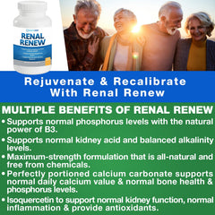 Kidney Restore Renal Renew capsules close-up for easy daily supplementation.