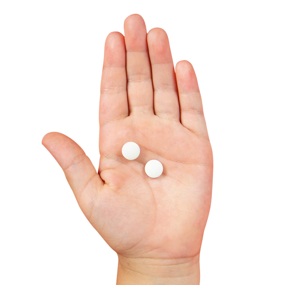 KidStar BioFe chewables close-up label reveals 5 mg iron per tablet.
