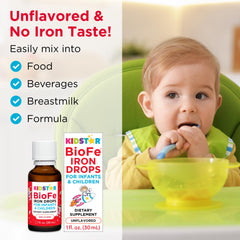 KidStar BioFe Pure Iron Drops bottle stored away from freezing.