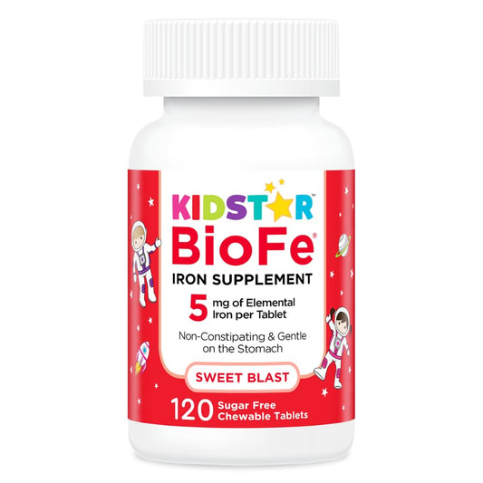 KidStar Nutrients BioFe Pure Iron chews packaging for daily use