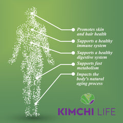 Kimchi Life vegan eco packaging image highlights sustainable production.