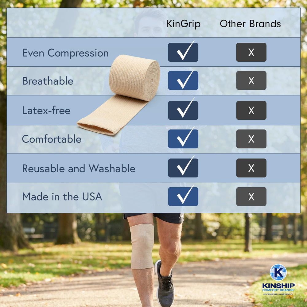 KinGrip latex-free breathable fabric bandage on skin